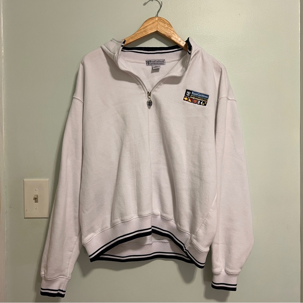 Royal Caribbean White Half-Zip Sweater